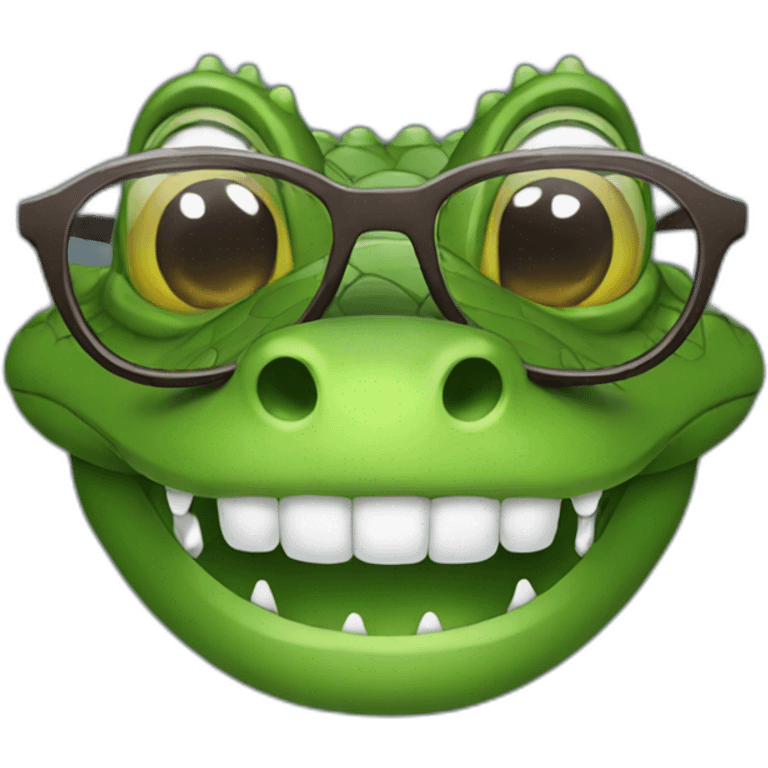 Crocodile with glasses emoji