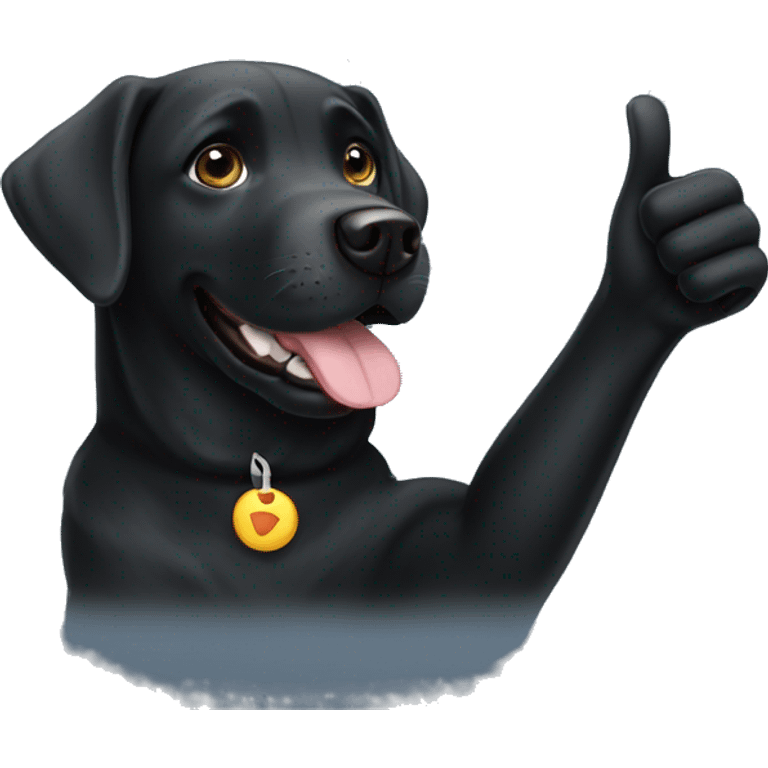 black labrador giving thumbs up emoji