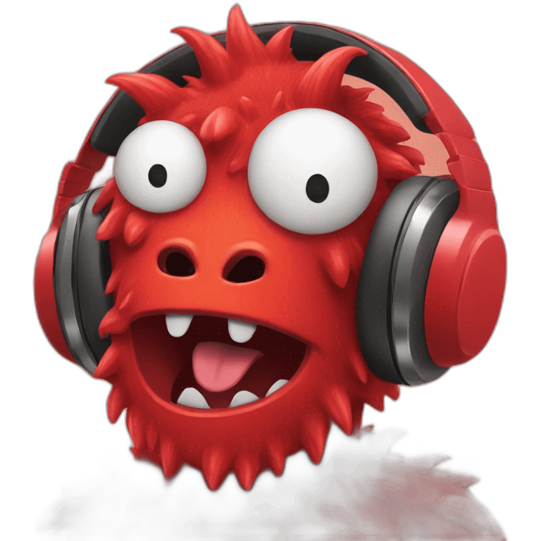 red monster with headphones emoji