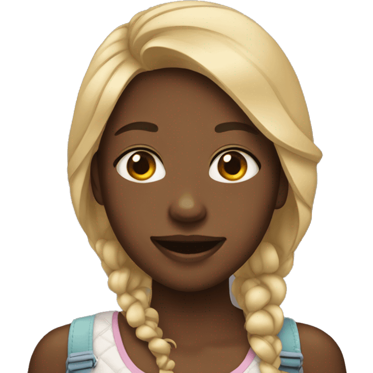 black girl with braces emoji