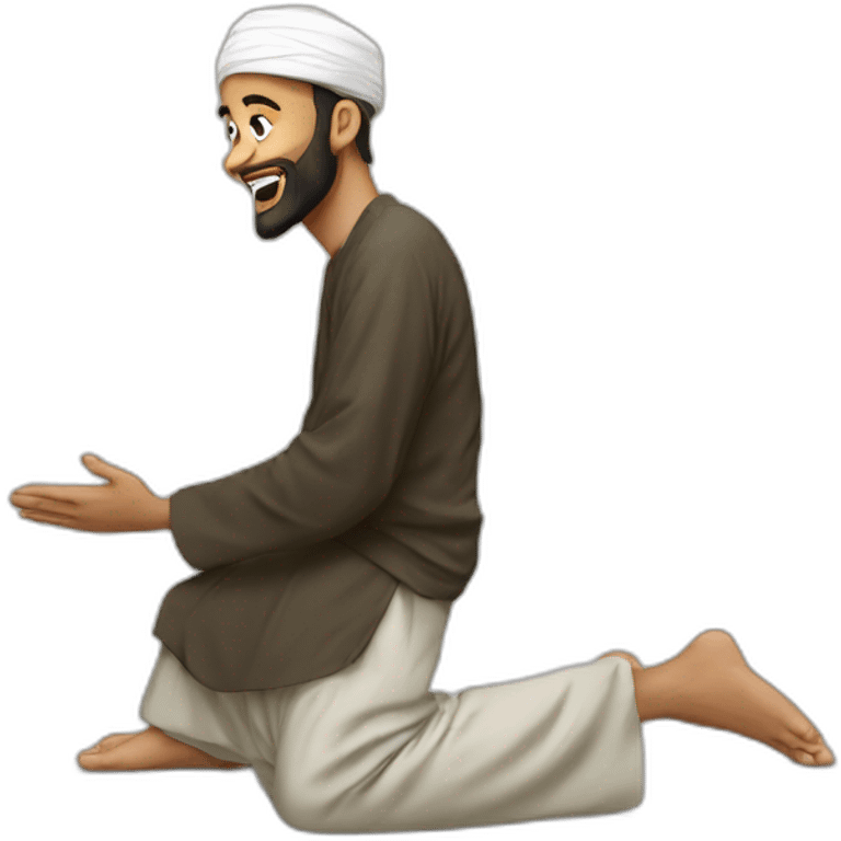 Islam preaching knees to the ground emoji