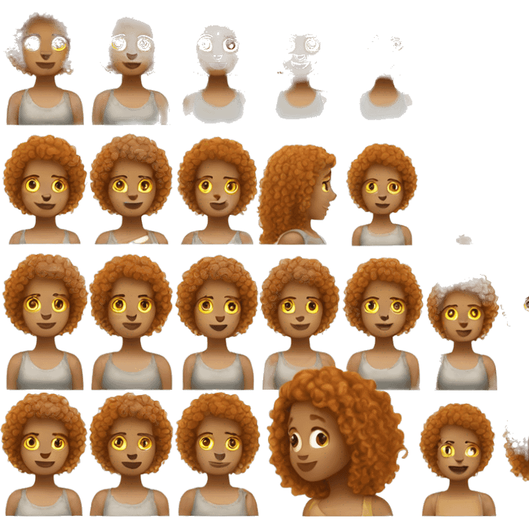 Ginger curly haired girl emoji