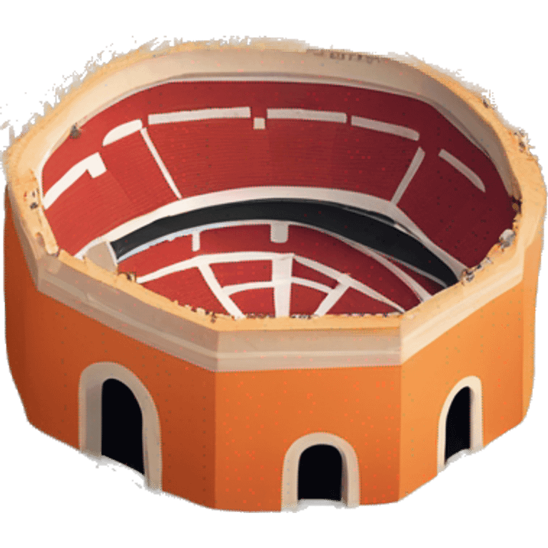 plaza de toros redonda vista desde arriba con el suelo naranja emoji