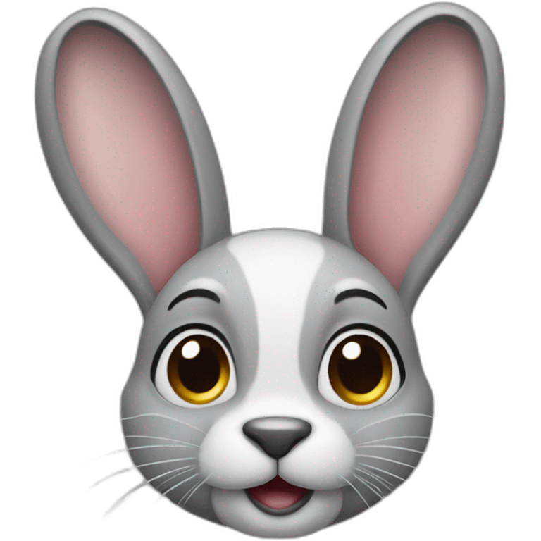 rabbit with gray nose and ears emoji