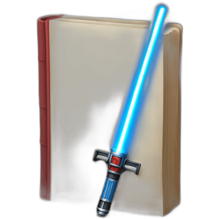 Book with a blue lightsaber and a red lightsaber emoji