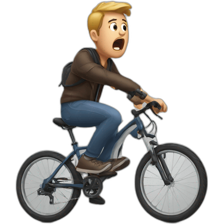 shocked man falling off his bike emoji