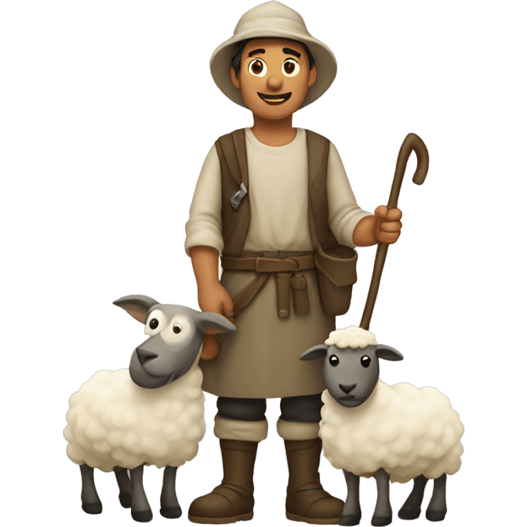 Shepherd with sheep emoji