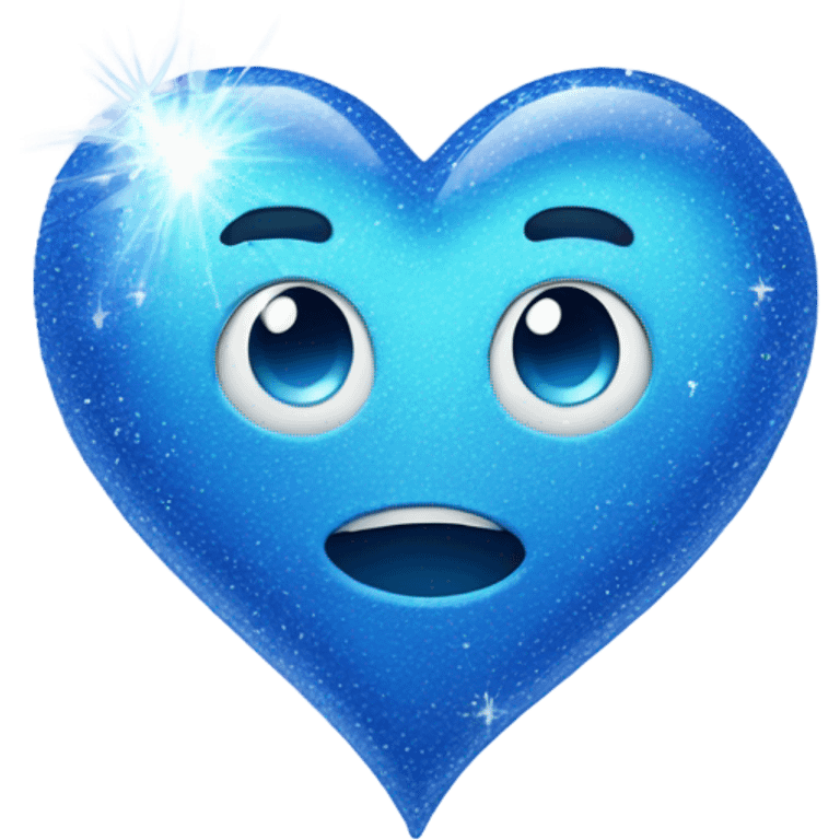 Blue heart with sparkles emoji