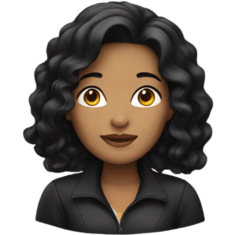 Woman with black hair  emoji