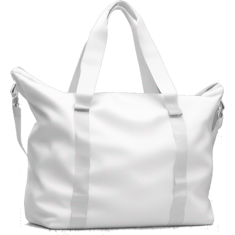 all white shoulder gym bag, white strap emoji