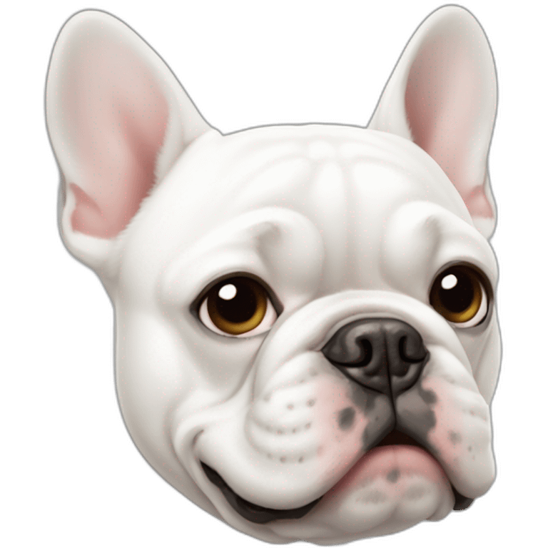 white-french-bulldog-eye-winking emoji