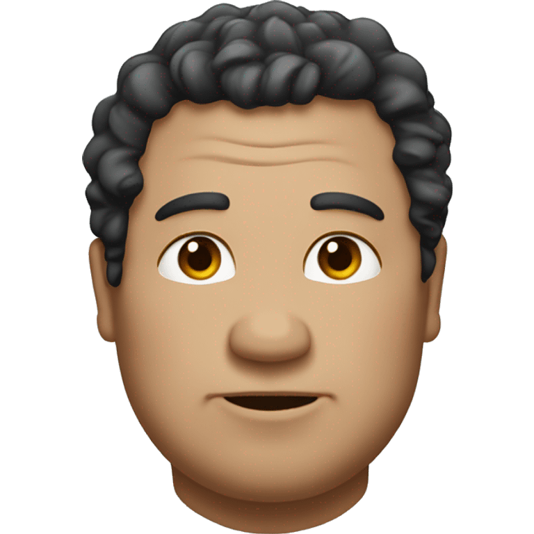 An overweight middle-aged man with black curly hair. emoji