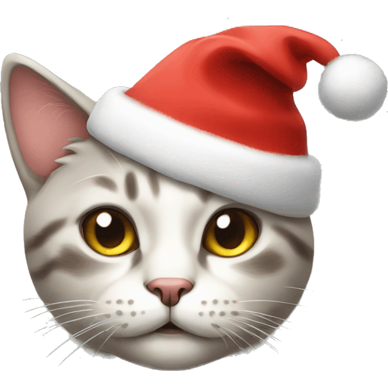 Cat with christmas hat emoji