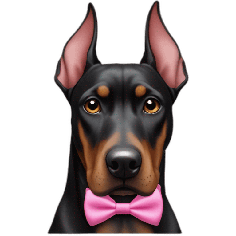 a-white-doberman-with-a-pink-bow-tie-on-the-neck,-a-black-doberman-on-its-left-and-a-brown-doberman-on-its-right emoji