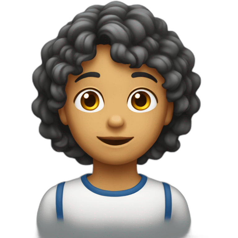 Niño cabello ondulado de 4 años emoji