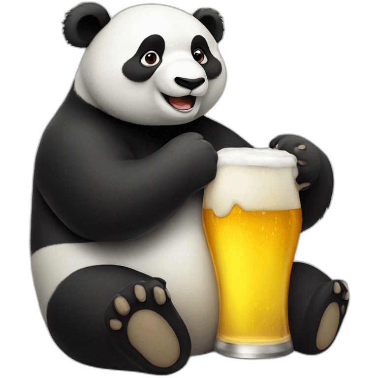 Panda drinking à beer emoji