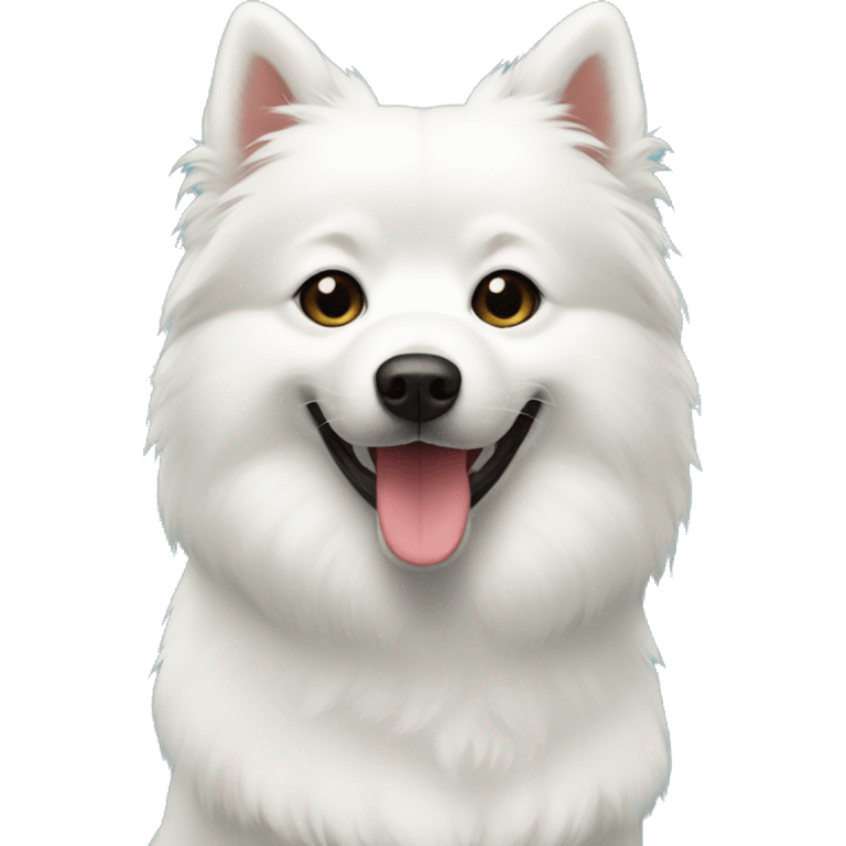 japanese spitz holding tennis ball emoji