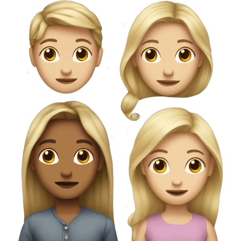 long Blonde hair woman; brown hair baby boy emoji