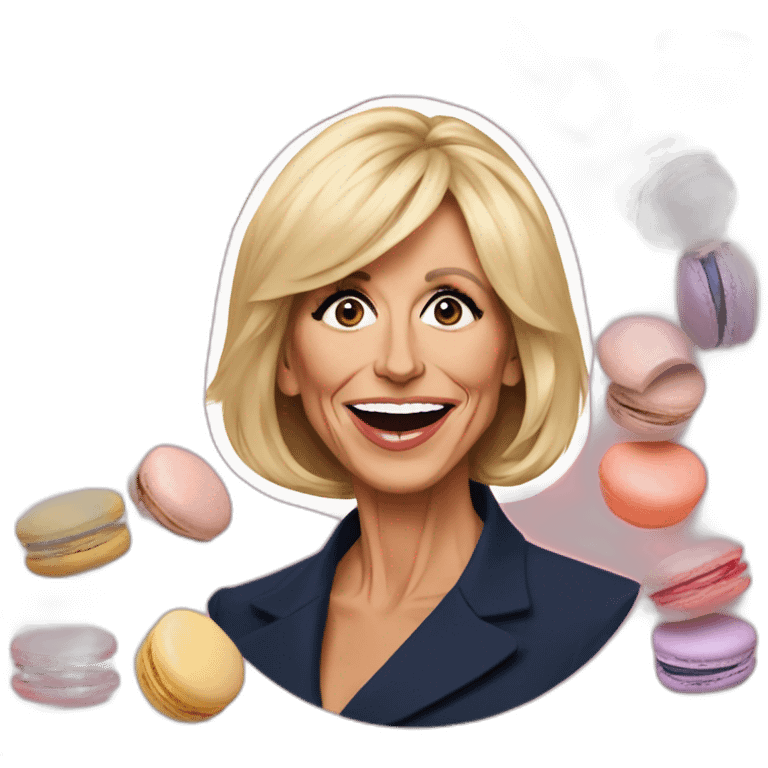 brigitte macron mange macarons emoji