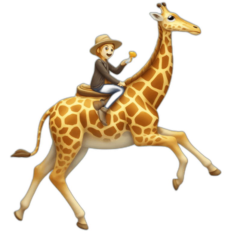 Girafe sur un dophin emoji