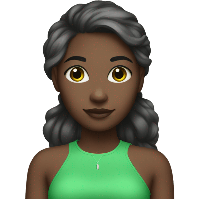 Sorority dark skin girl pink and green  emoji