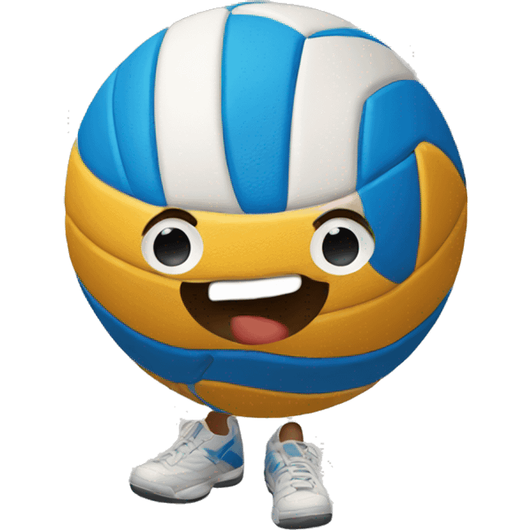 cool emoji with a volleyball emoji