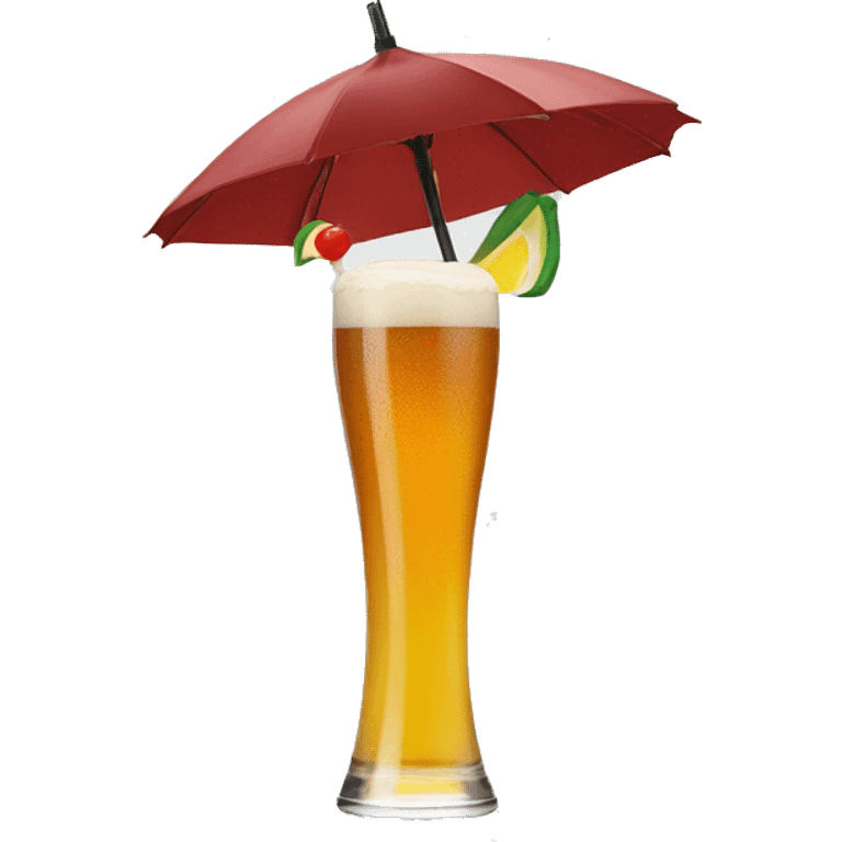 beer with a cocktail umbrella emoji