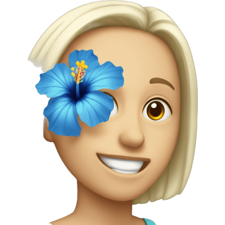 one blue hibiscus flower  emoji