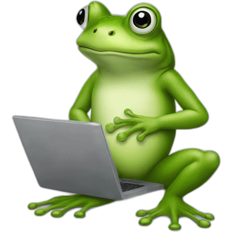 frog holding laptop emoji