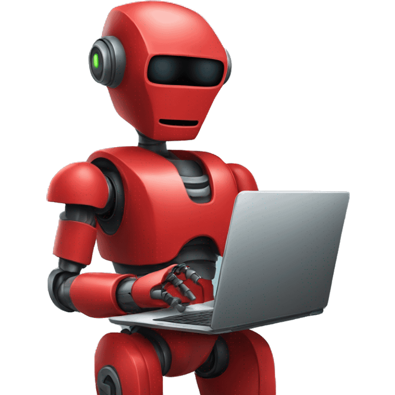 red robot with laptop emoji