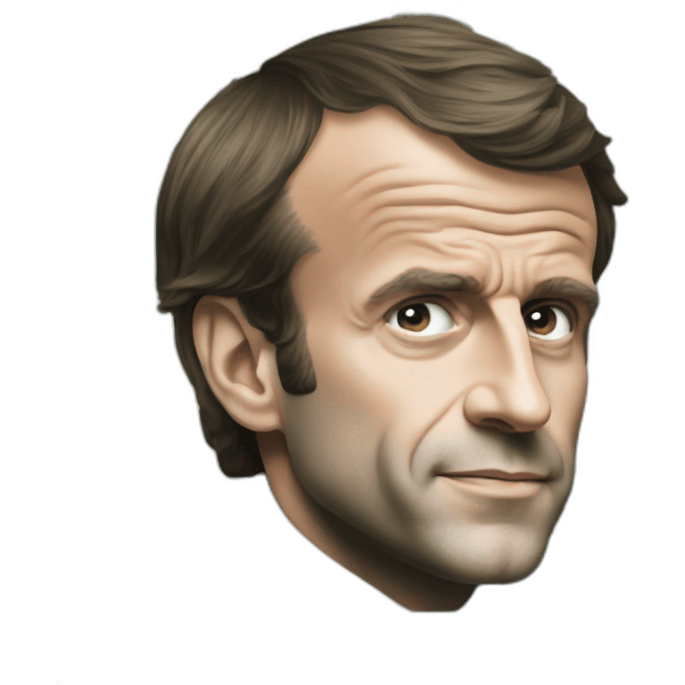 Emmanuel Macron, dollars logo instead of eyes emoji