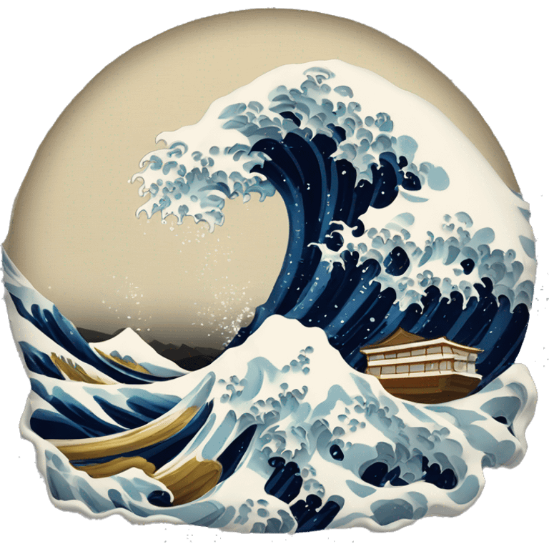 Sadece çizgilerden oluşan The Great Wave emoji