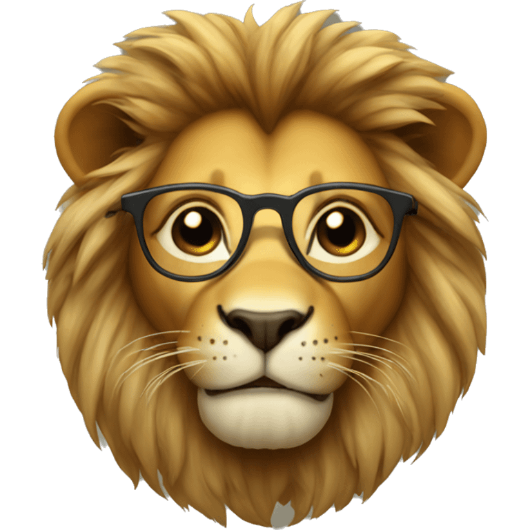 Lion with glasses  emoji