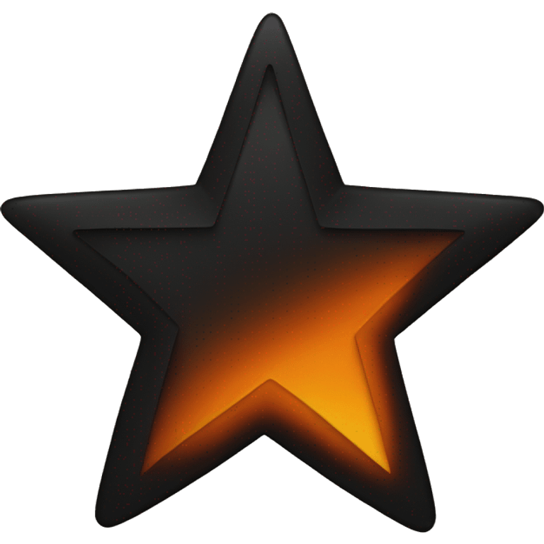 star half black, half orange burnt emoji