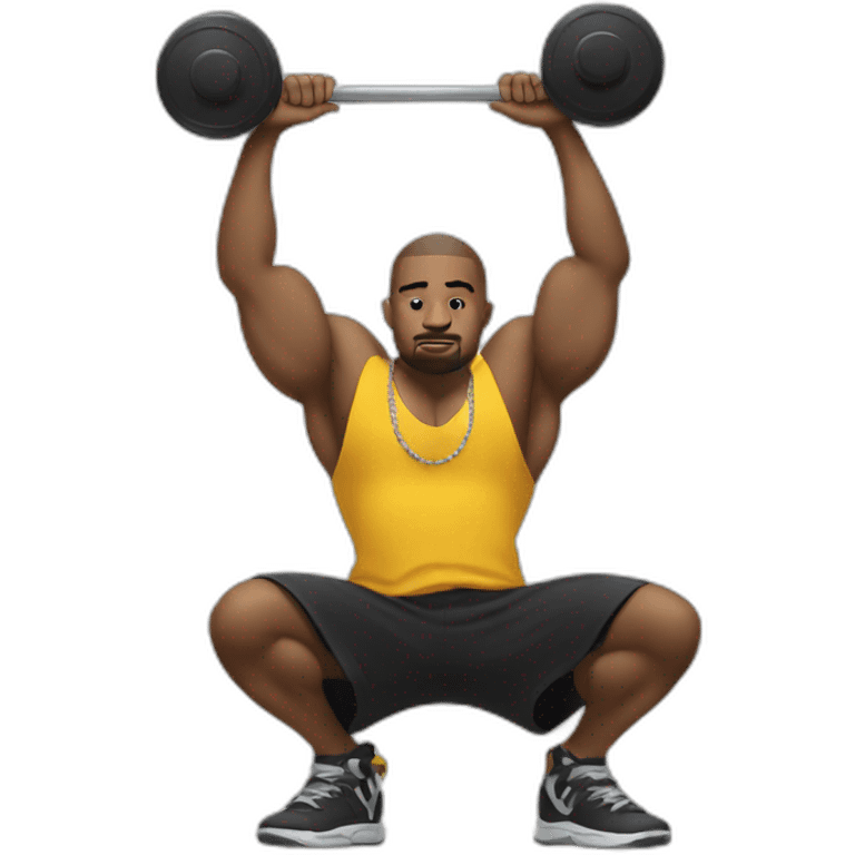 Rapper pushing weights emoji