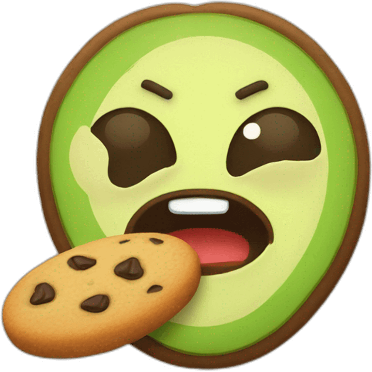 avocado eating cookies emoji