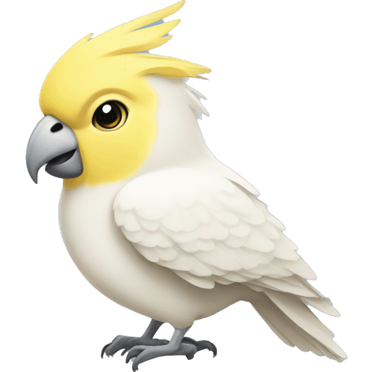 Yellow and white cockatiel emoji