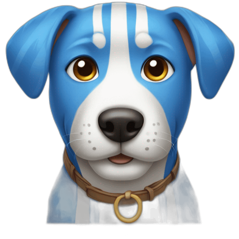 striped blue dog emoji