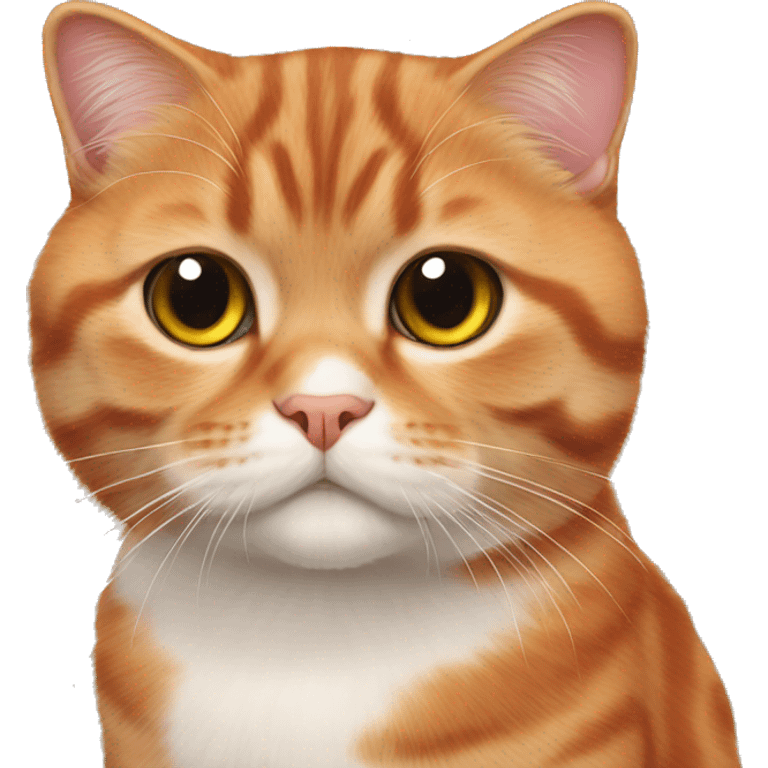 A red Scottish-fold cat emoji