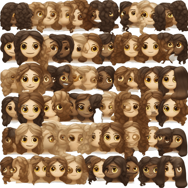 morena clara pelo negro y una lacia blanca pelo castaño emoji