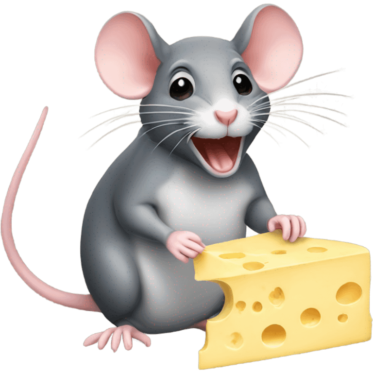 Rat eating cheese emoji