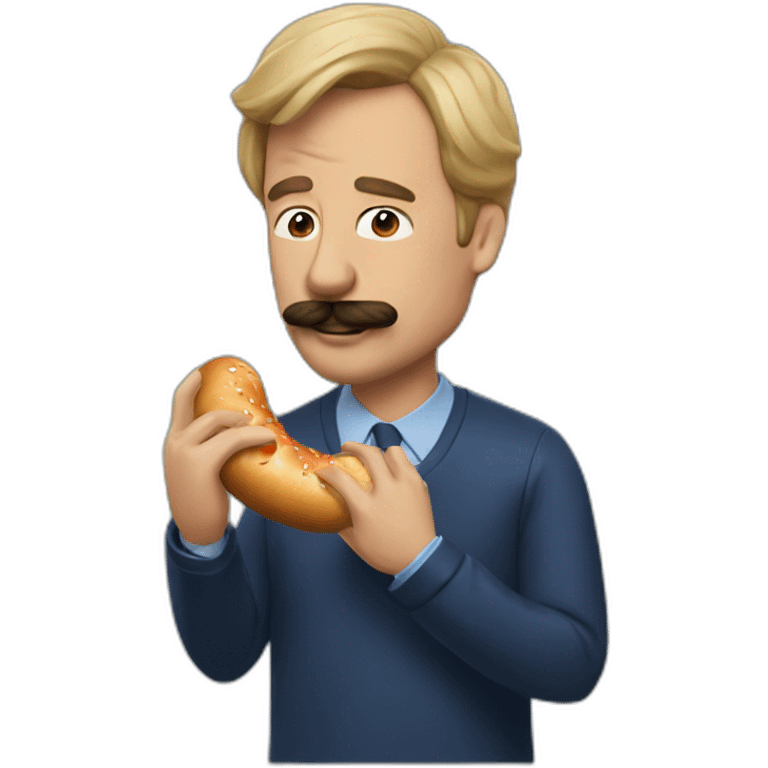 Ted Lasso smoking a bagel emoji