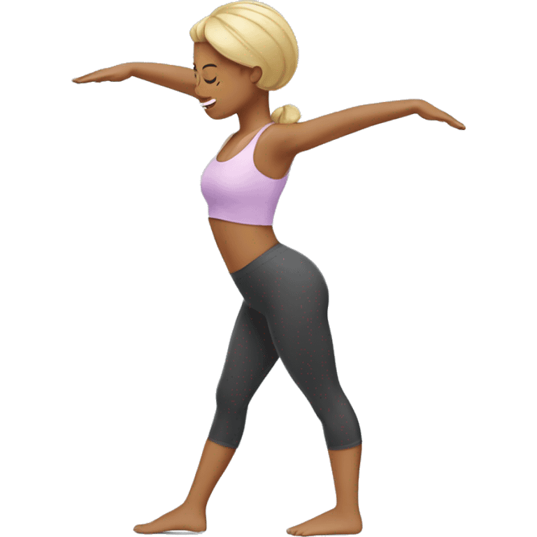 the girl is doing pilates emoji