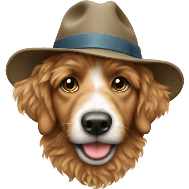 aussie doodle wearing a hat emoji