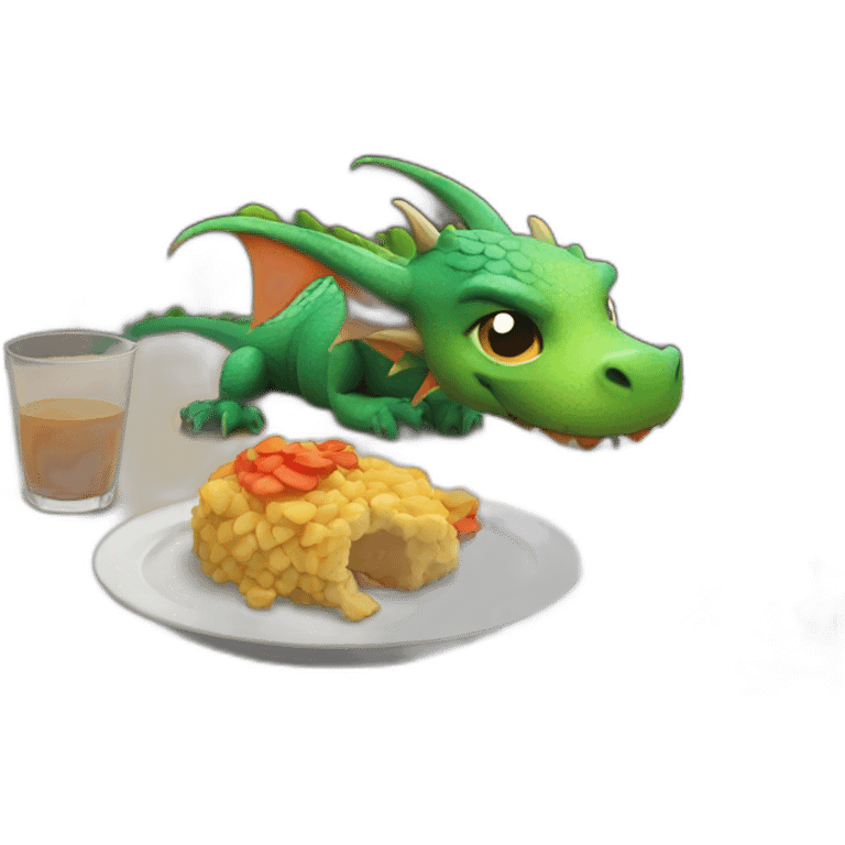 dragon asleep at the table emoji