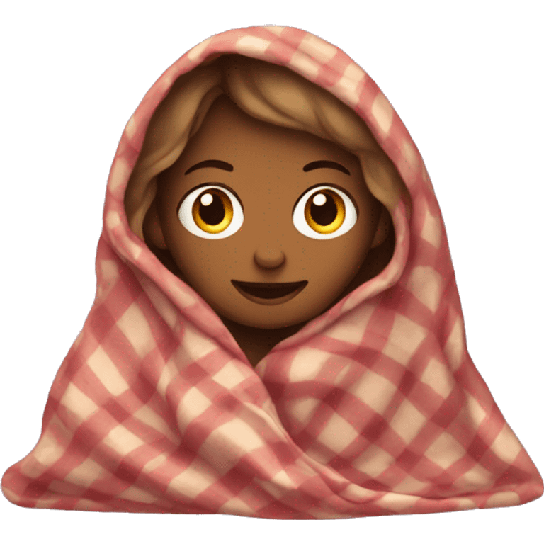 a girl covered in a blanket emoji