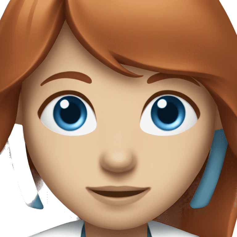 Female doctor red hair blue eyes with bangs  emoji