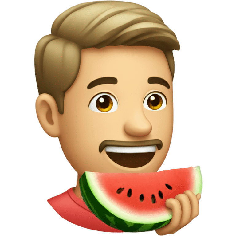 A guy eating watermelon emoji