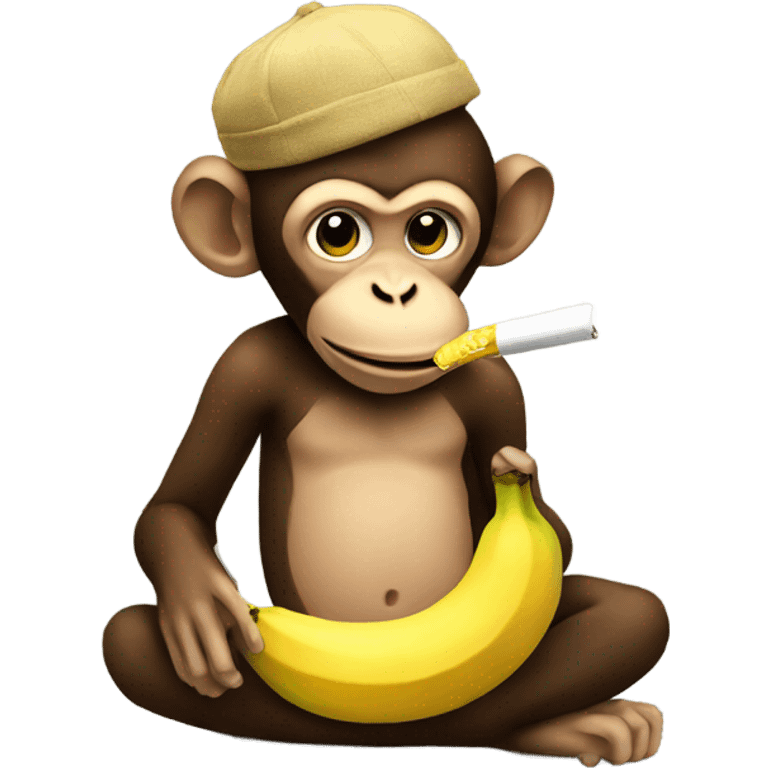 Monkey smoking a banana emoji