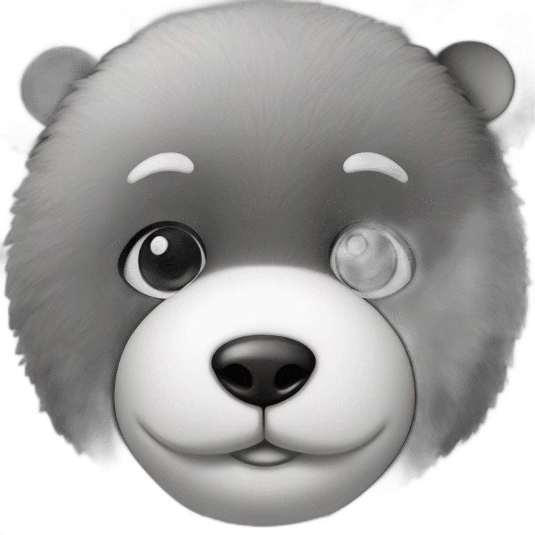 Black and white teddy bear close-up emoji